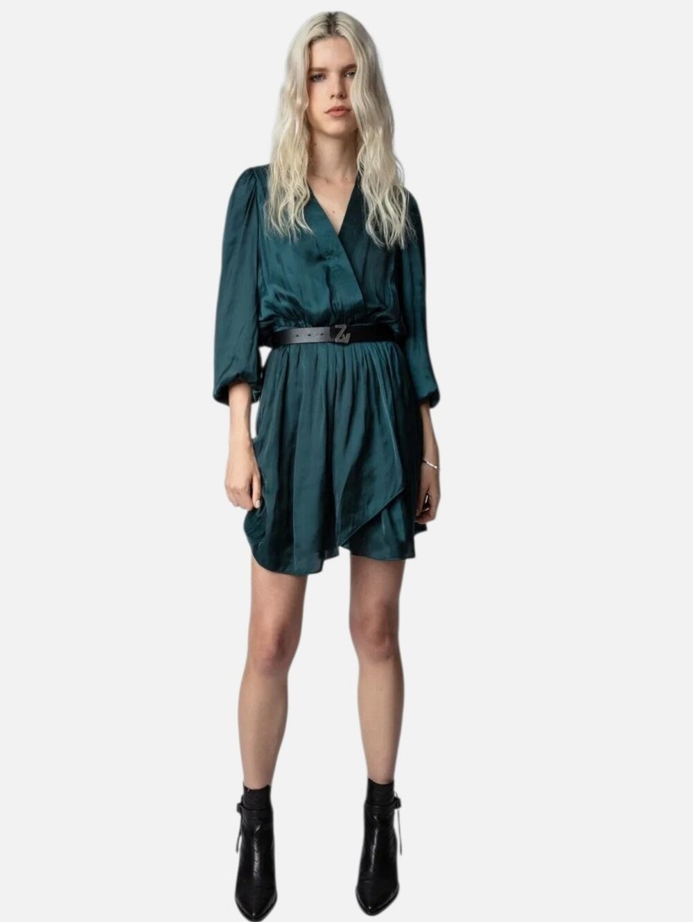 NWT Zadig & Voltaire Peacock Mini Long Sleeve Dress